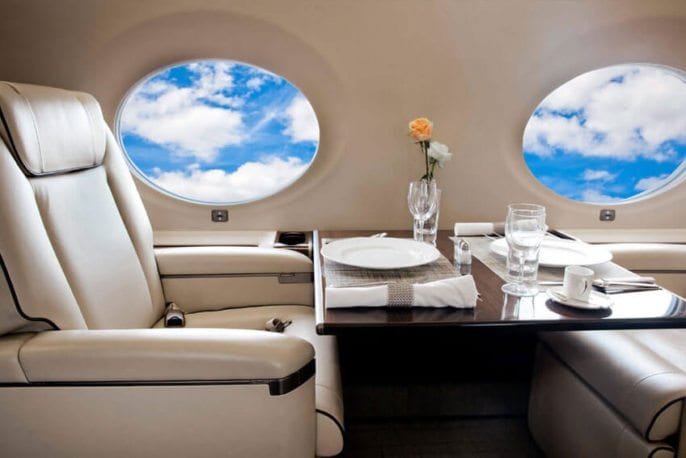 Private Jet interior window view