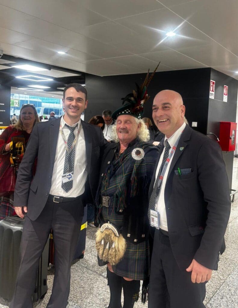 Scottish passengers at the airport